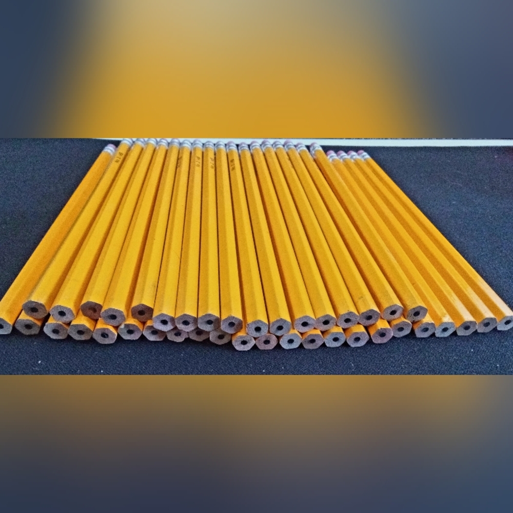New 40 Vintage No. 2 / HB Pencils Unsharpened Wood Graphite Full Erasers